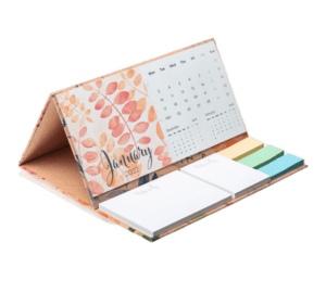 Calendrier post-it personnalisé monté sur socle chevalet