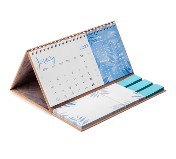 Calendier Post it personnalisé kraft face