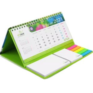 Calendrier de bureau Post it personnalisé a spirales face