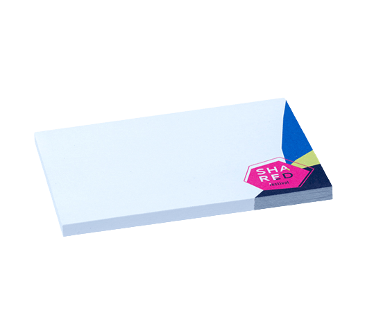 Bloc de post-it personnalisé pas cher blanc format carré avec logo — F2B