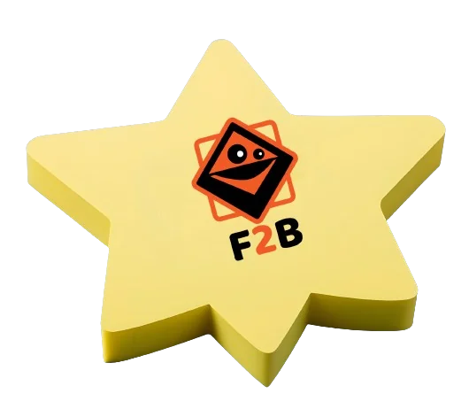 Post-it personnalisé découpé en forme d'étoile