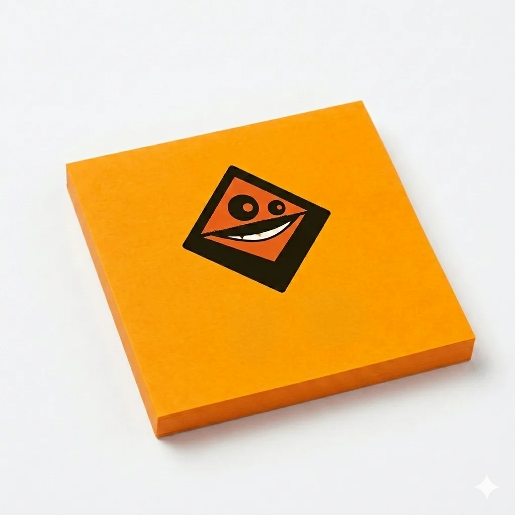 Post-it fluo orange personnalisé PLV salon